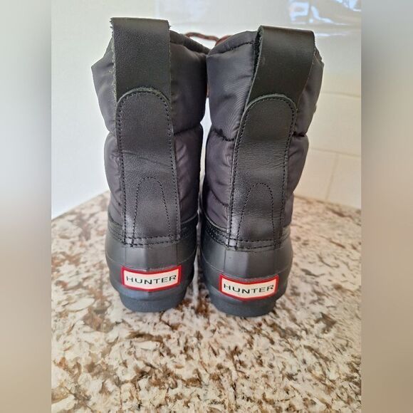 Hunter black rubber leather boots size 8 - Picture 3 of 9
